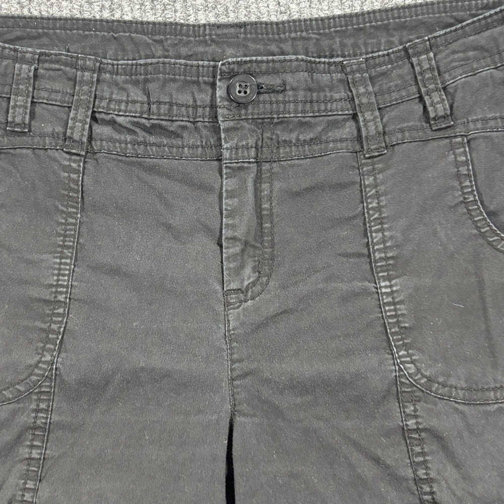 Style & Co Capri Pants Womens‎ 10P Black Petite Button Hem Stretch Cotton